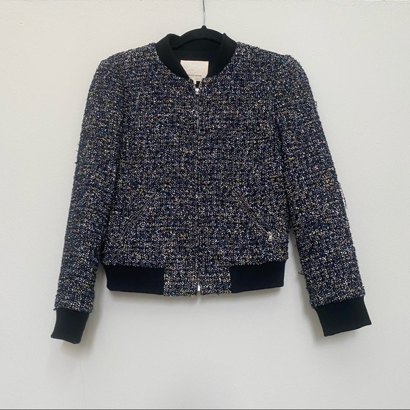 Rebecca Taylor Multi Tweed Bomber Jacket - Picture 5 of 6